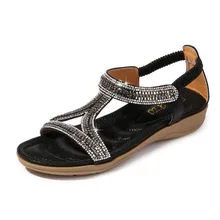 Ladies shoes sandals hollow triangle rhinestone sandals soft bottom wedge flat shoes women's casual fashion women's sandals bohemian sandals for women wedge shoes crystal decoration grey army green shoes ladies cute casual shoes rhinestone sandals