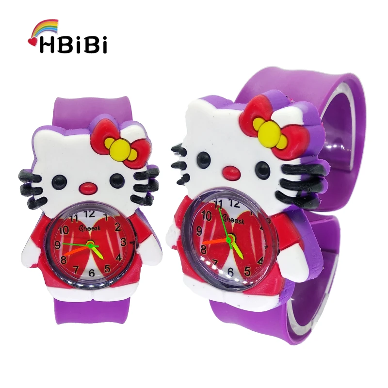 Детские часы Hello Kitty Детский мультфильм Cat дети часы для мальчиков и девочек дизайнерские часы прозрачные силиконовые детские часы