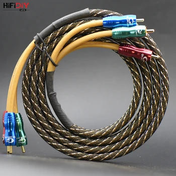 

HIFIDIY Woven net Hi-Fi cable video audio cable pure copper 6 head component color difference line 3 to 3 line DVD/projector/TV