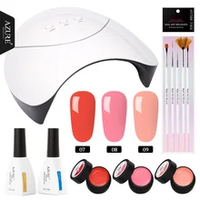 Лазурная красота 36 Вт Светодиодная лампа для ногтей стартовый набор смарт-датчик УФ-лампа Гель-лак для живописи дизайн ногтей в домашних условиях Рисование Гель-лак набор для ногтей