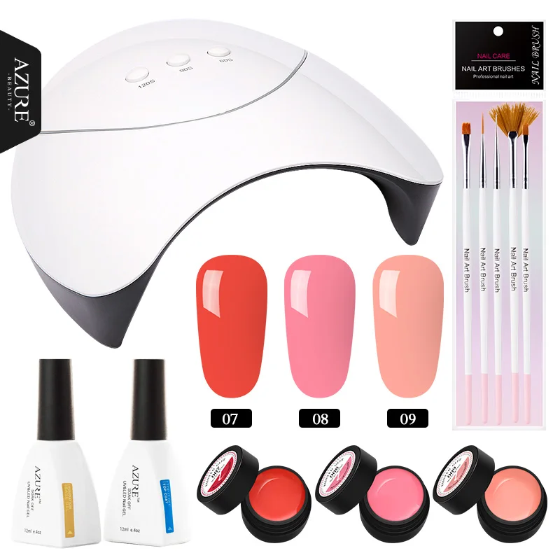 

AZURE BEAUTY 36W Led Lamp Nail Starter Kits Smart Sensor UV Lamp Painting Gel Polish DIY Nail Design Drawing Gel Polish Nail Set