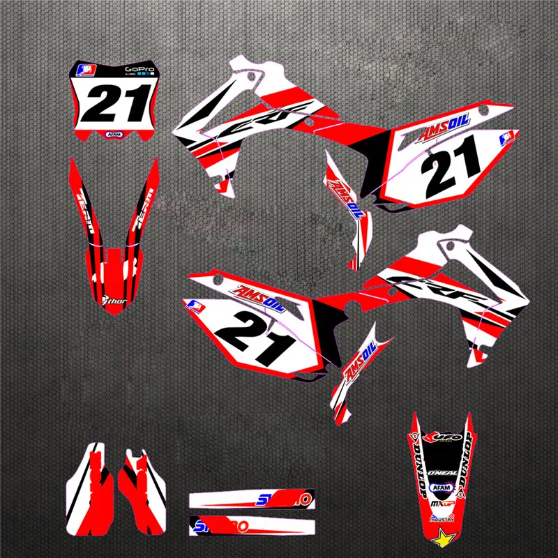 

Free Customized Number Gloss GRAPHICS BACKGROUNDS DECAL STICKER For Honda CRF250R CRF250 2014 - 2016 2015 CRF 250 R