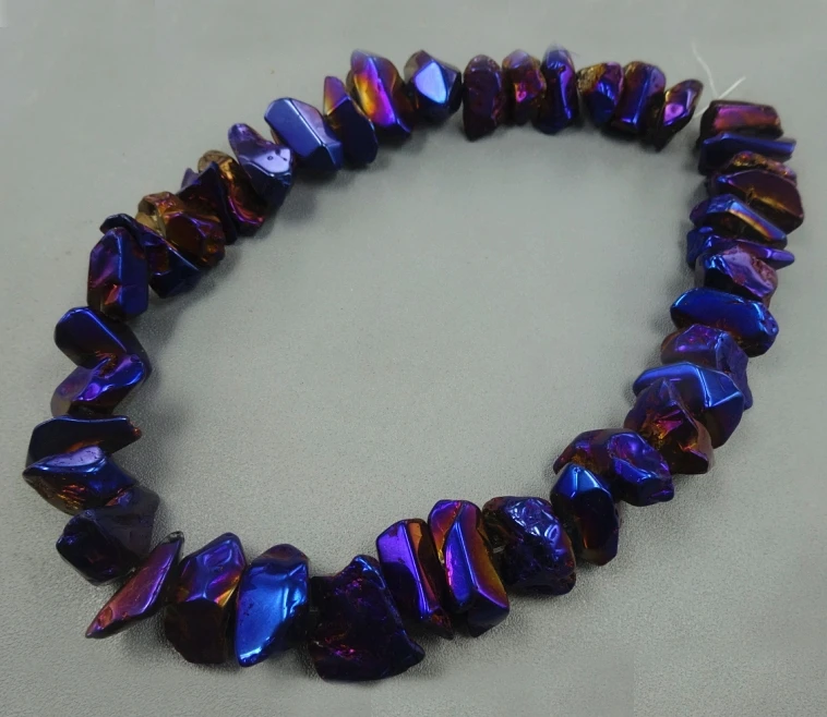 

15.5inch/strand Big Crystal Pillar Finish Purple AB Crystal Point Pendants Wholesale Mystic Titanium Necklace Crafts Supplier
