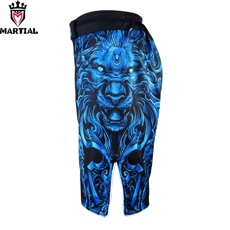 Goede Martial Leo Sublimatie ontwerp zwart kick boks shorts muay thai korte mannen bjj trunks polyester grappling broek