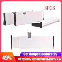 3PCS Drawer Dividers Spring Loaded Expandable Kitchen Bedroom Organizer Multiuse Adjustable Drawers Partition Board For Wardrobe