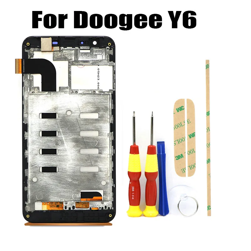 Для Doogee Y6 5,5 дюймовый сенсорный экран+ 1280X720 ЖК-дисплей+ рамка в сборе Замена фортепиано модель телефона