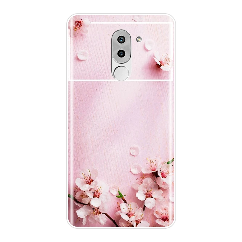 Задняя крышка для Huawei Honor 4X 5A 5X 6 6X мягкий силиконовый чехол с розовым цветком