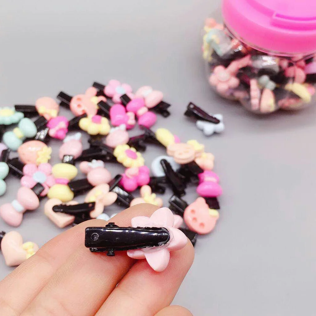 50pcs Mini Black Metal Single Prong Hair Clips Alligator Barrette Findings DIY Women Baby Hair Accessories Kids Hair Bows