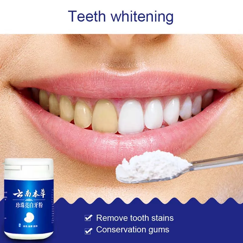 Natural 1/5 Bottles 50g Tooth Brushing Cleaning Powder Remove Stains