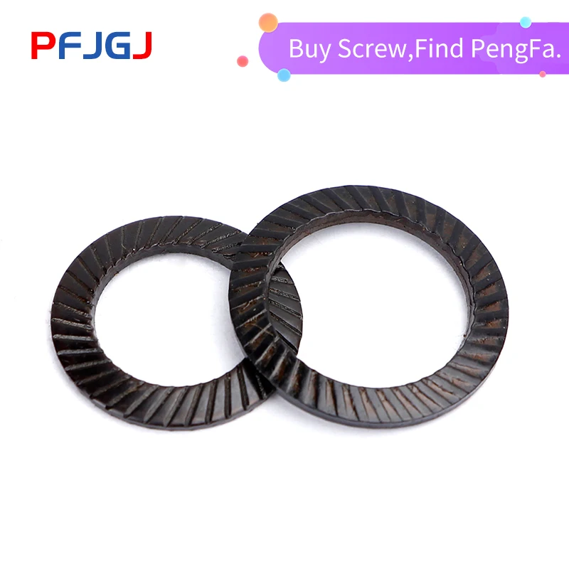 

Peng Fa DIN9250 blackened double-sided toothed washer 65Mn steel anti-loosening lock anti-skid gasket self-locking gasket M4-42