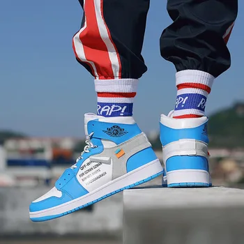 

Casual Sports Shoes Vogue Men's Shoes Hard-Wearing & Anti-skid Fashion Mixed Color Shoes High-top Handsome Casual Shoes Male