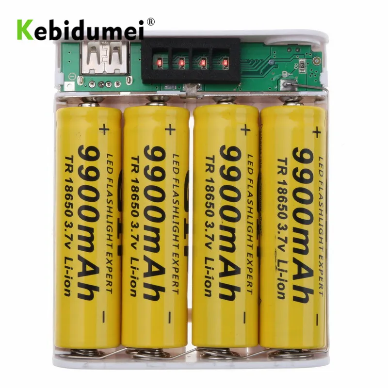

Kebidumei 5V 1.5A USB 4X 18650 Power Bank Case Kit Battery Charger DIY Shell Case Box With Display Screen For Xiaomi Smart phone