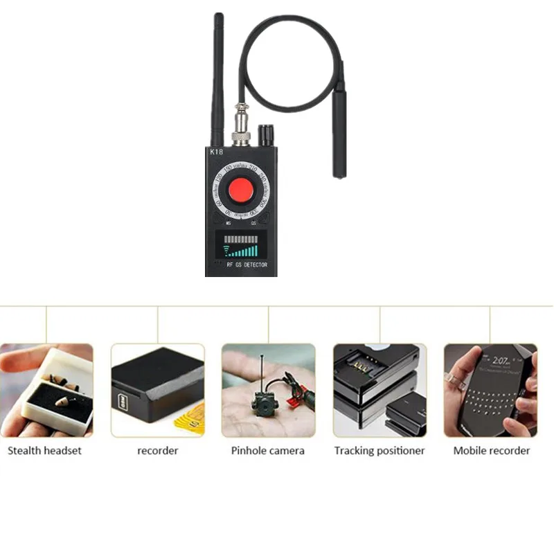 Quente do Varredor do rf da Câmera do Espião Dispositivo do Telefone Proteger a Segurança Detector Finderbug Wifi Sinal Gsm Rádio Localizador Privado K18 Gps 7 câmera do espião finderbug detector wifi sinal