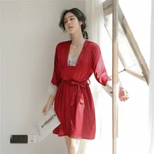 Женский Повседневный ночной халат, домашняя сексуальная одежда, Кружевной Мини-костюм-двойка, одежда для сна, Летний женский банный халат из 2 предметов