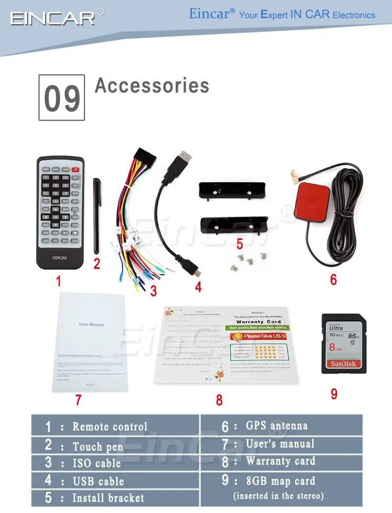 Discount Car dvd gps player Eincar 2 din Headunit GPS Navi FM Radio Stereo Autoradio SD/USB Aux tape recorder autoradio cassette player 19