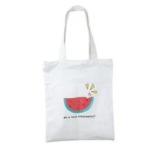 Модная сумка-шоппер с рисунком арбуза, прочная Женская Студенческая Холщовая Сумка на плечо, женская сумка