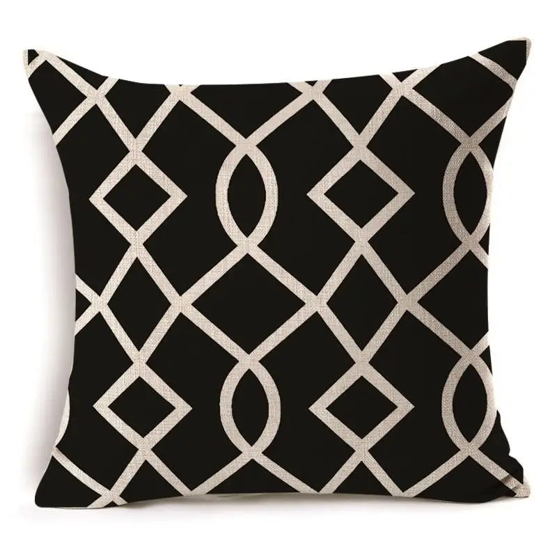 Black and White Geometric Shapes Cushion Covers - 6 Styles