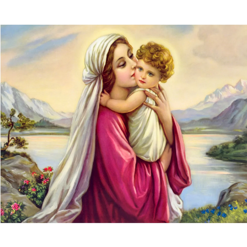 

New Arrival 3D Square Diamond Painting Cartoon People Religion Cross Stitch Kit DIY Set Embroidery Home Decor Needlework H1397