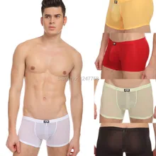 3 шт сексуальные мужские Супер Гладкие и тонкие трусы-боксеры сумка для нижнего белья мини трусы-боксеры