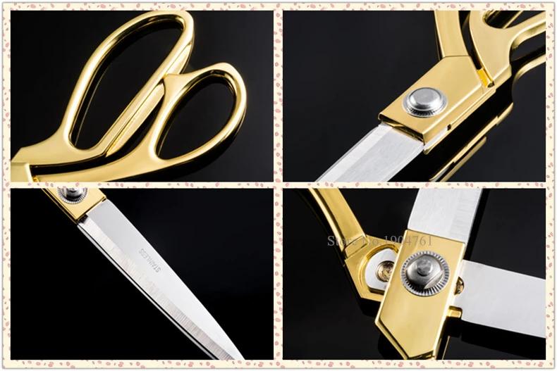 Винтажные швейные ножницы из нержавеющей стали, современные высококачественные тканевые ножницы для одежды, золотой острый аксессуар с лезвием