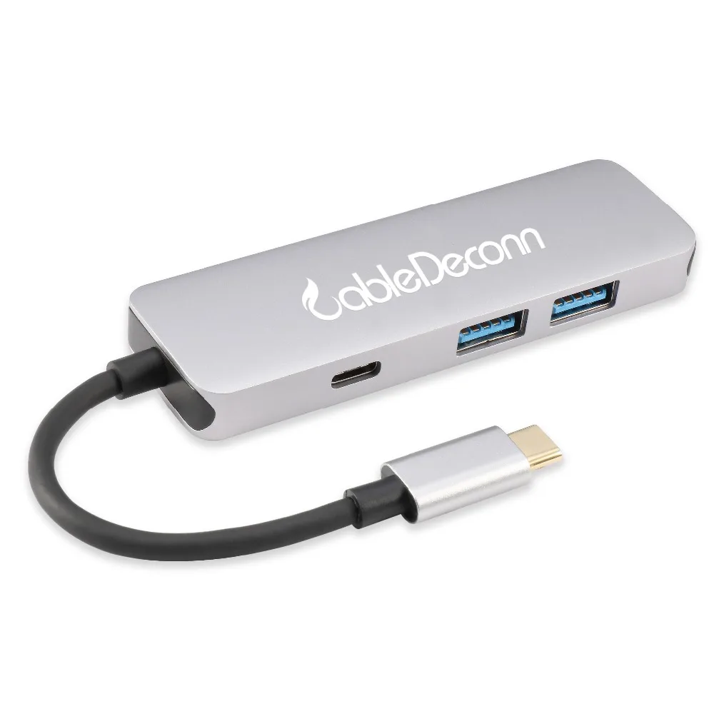 Thunderbolt 3 4в1 USB3.1 Type c к UHD HDMI 4K 2x USB3.0 концентратор USB C PD зарядка мини адаптер для Macbook Pro