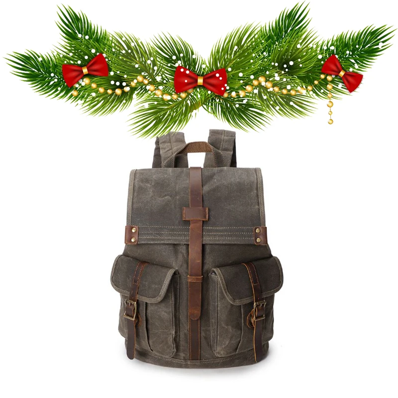 

DURABLE WATER REPELLENT VINTAGE CANVAS WATERPROOF LAMINATE MOCHILA LAPTOP RETRO SOLID PLECAK