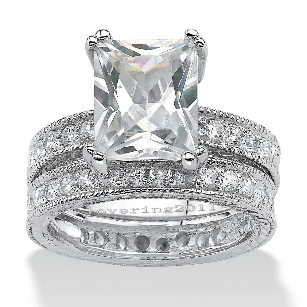 choucong antique princess cut 5ct stone 5a zircon stone 14kt white gold filled engagement wedding band ring set sz 5 11 - Cheap Vintage Wedding Rings choucong antique princess cut 5ct stone 5a zircon stone 14kt white gold filled engagement wedding band ring set sz 5 11 - Cheap Vintage Wedding Rings