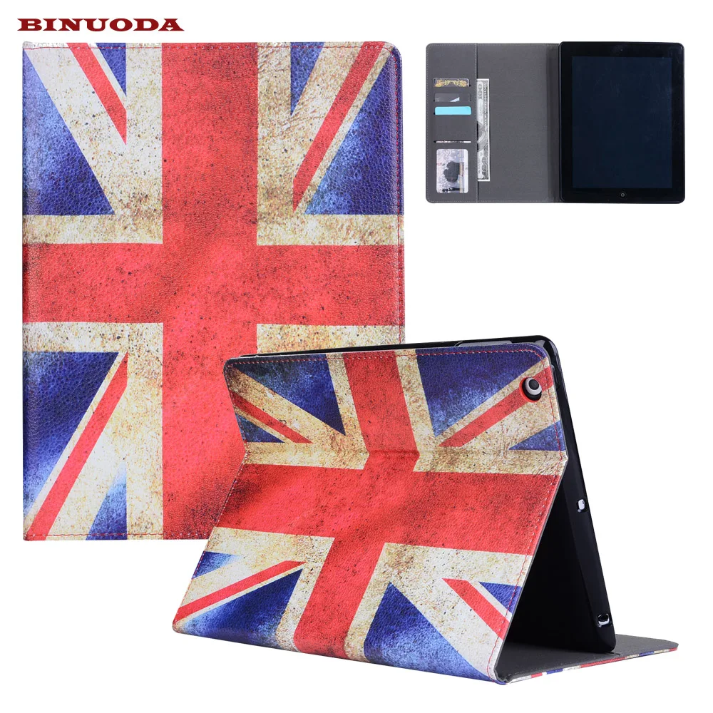 

For iPad 2/3/4 Case Vintage British UK Flag Style Flip Folio PU Leather Stand Case Cover for Apple iPad 2 3 4 Coque Capa