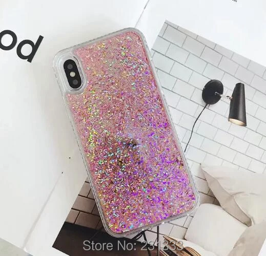 Top C-ku Diamond Bling Liquid Quicksand Glitter TPU Electroplate Hard Case For Iphone X 8 7 PLUS 6 6S 7PLUS Skin Cover Luxury 100pcs 2