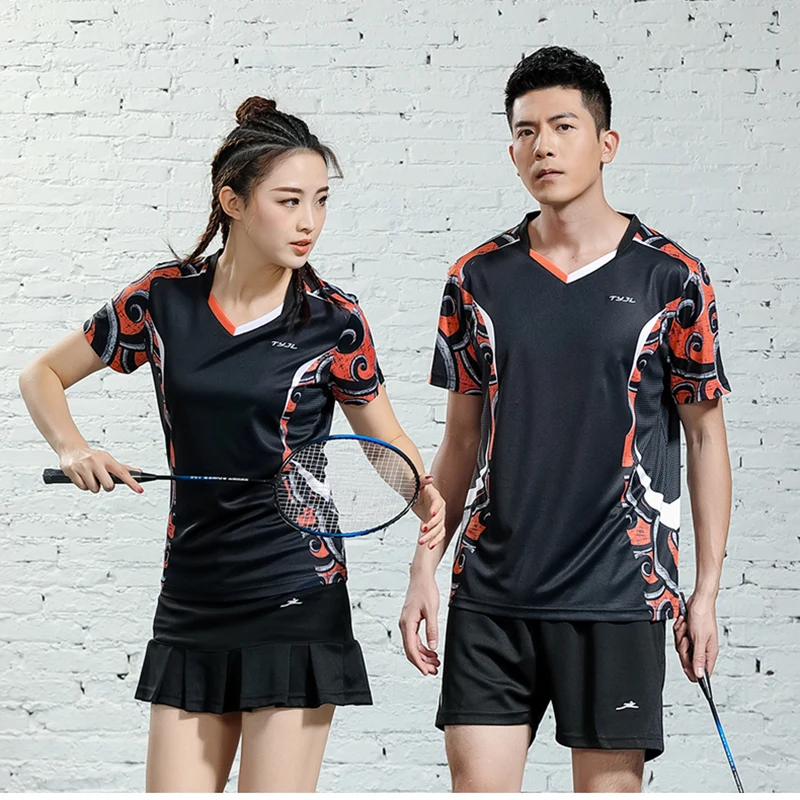 Новые рубашки для бадминтона для мужчин/женщин, рубашки для настольного тенниса, спортивные футболки, рубашки для тенниса, одежда для бадминтона 2625