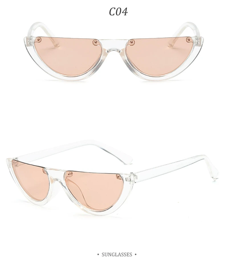 Женские крутые полуоправы, Узкая оправа, индивидуальная мода, солнцезащитные очки, женские цветные UV400 женские солнцезащитные очки кошачий глаз