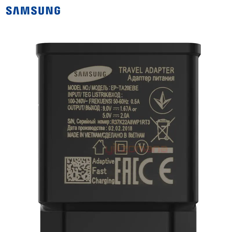 Samsung быстрый адаптер EU/US быстрое зарядное устройство S8 S8+ S9 S9 Note8 note9 9V1. 67A Универсальный USB 1,2 M type-C кабель