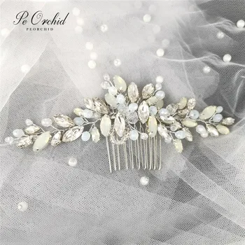 

PEORCHID Crystal Wedding Hair Comb Rhinestone Hair Pins For Women Hair Ornaments Jewellery Prom Accessories Bridal Headpiece