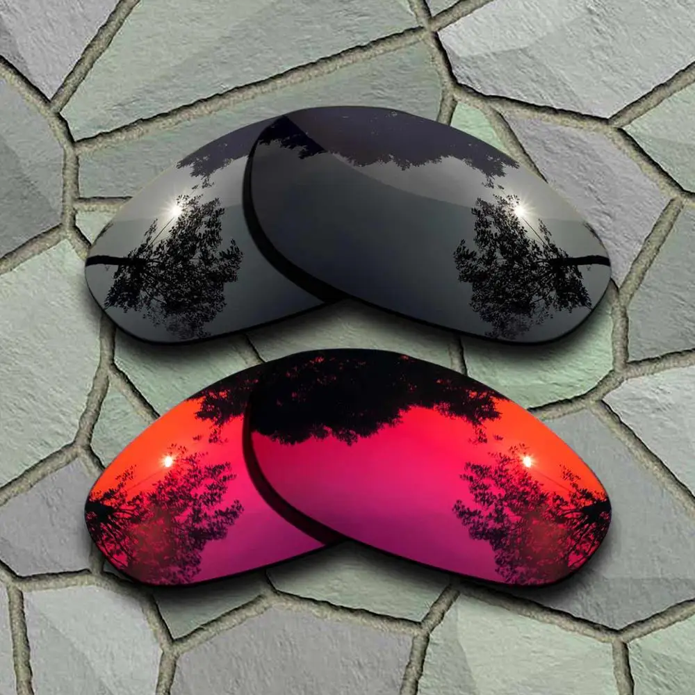 Black-Violet Red Серые черные и фиолетовые красные солнцезащитные очки поляризованные Сменные линзы для Oakley Monster Dog - Цвет линз: Black-Violet Red