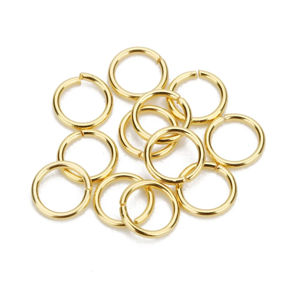 100 шт./лот, золотой цвет, 1*5 мм/0,8*5 мм, круглые кольца с разрезом, открытые петли, разъемы для самостоятельного изготовления ювелирных изделий