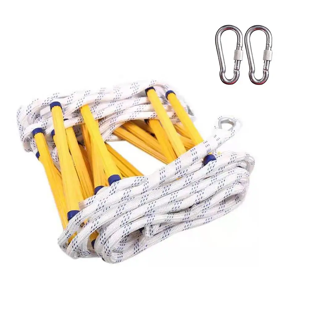 

High Strength Epoxy Resin Folding Soft Steps ladder without steel wire with 2pcs buckle fire escape rope ladder