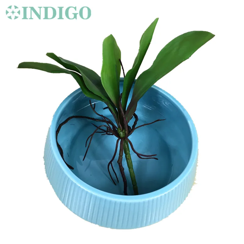 Индиго- 100 шт настоящие Зеленые Силиконовые листья Орхидеи Листья украшения искусственные ветви зелени