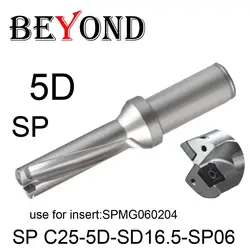 SP C25-5D-SD16-SP05/SP C25-5D-SD16.5-SP05, Тип дрели для SPMW SPMG 050204 вставить U Бурение мелководное отверстие Индексируемые вставные сверла