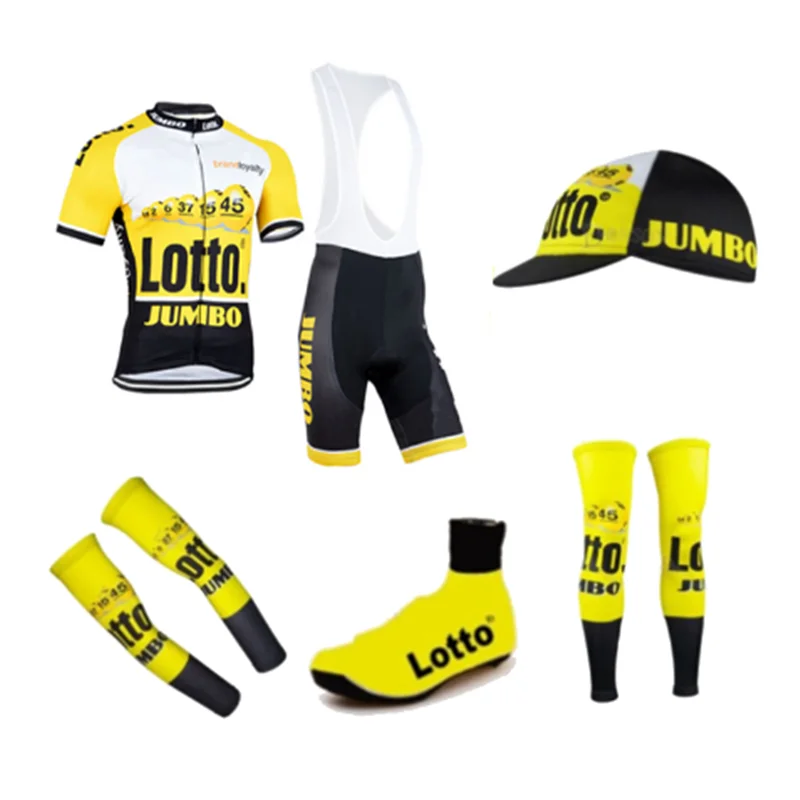 Team Lotto Pro Jumbo 6 штук полный комплект велосипедная футболка с коротким рукавом Quickdry велосипедная Одежда MTB Ropa Ciclismo велосипед Майо