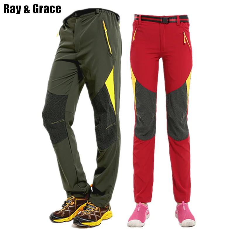 RAY GRACE de Trekking para mujer pantalones de verano al aire libre de los hombres de secado rápido pantalones Stretch impermeable senderismo pesca Pantalones Hombre Mujer otoño