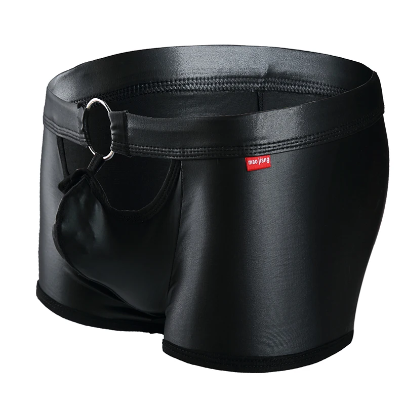 

Male Underwear PU Leather Mens Underwear Boxers Underpants Man Boxer Shorts Hole Mens Boxers Men Underwear Boxer Shorts Panties