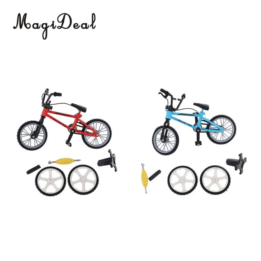 MIni Alloy Finger Mountain Bike Bicycle with Spare Tires for Children Kids Novelty Christmas Gift Collection Desk Table Decor