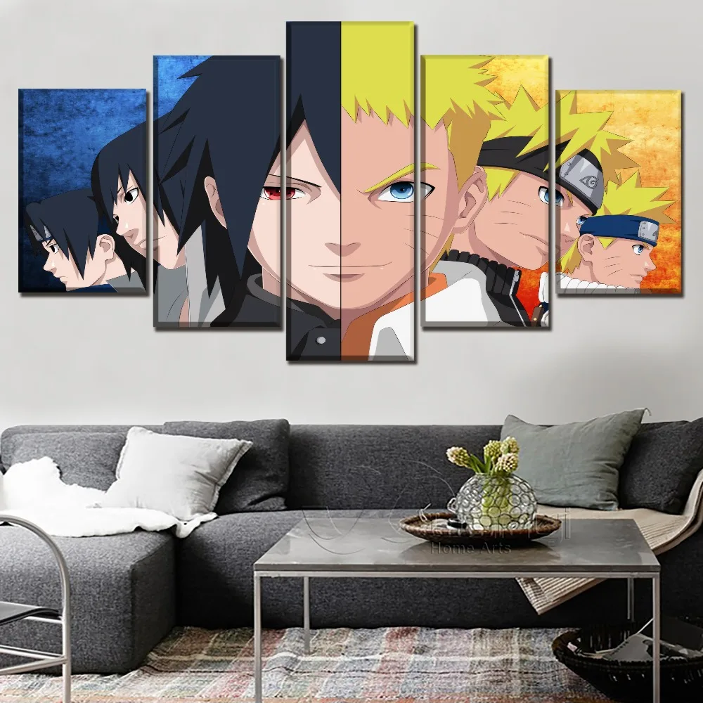 Anime Naruto Poster 5 Panel Abstract Naruto Uzumaki And Sasuke Uchiha  Painting Modern Canvas Art Printed Picture Wall Decor - Painting &  Calligraphy - AliExpress