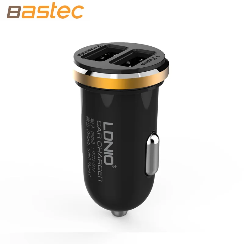 Ldnio Original 5V 2A 2 Port Mini USB Car Charger Dual Port Auto Adapter with USB Cable for iPhone 7 6 Samsung S7 S6 Xiaomi HTC