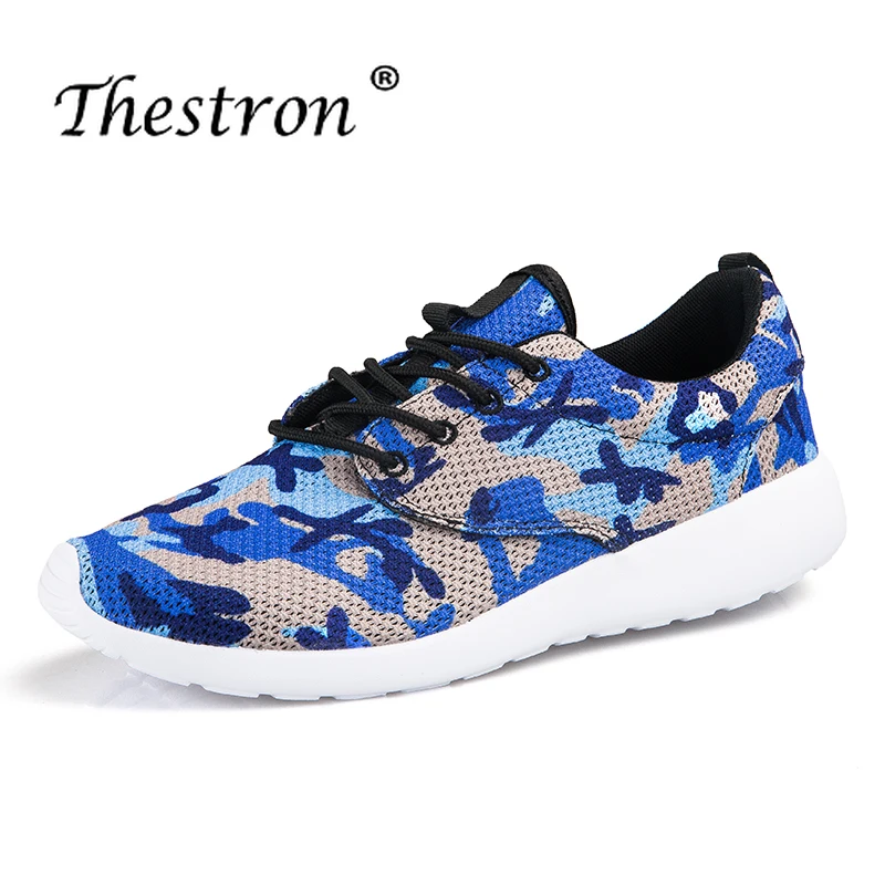 New Men Walking Mesh Shoes Lace Up Male Youth Casual Footwear Non-Slip Men Low Top Mesh Shoes Camo Casual Sneakers Men