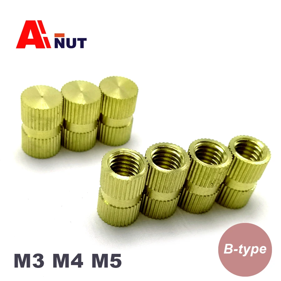 

m3 m4 m5 B Type Brass Inserts nut , plastic mould brass knurled insert nut , b-type threaded nuts