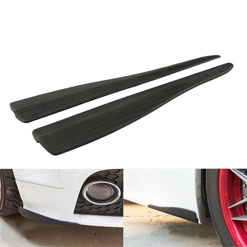 2Pcs Universal Car Carbon Fiber Look Side Sticker Strip Bumper Scratch Guards