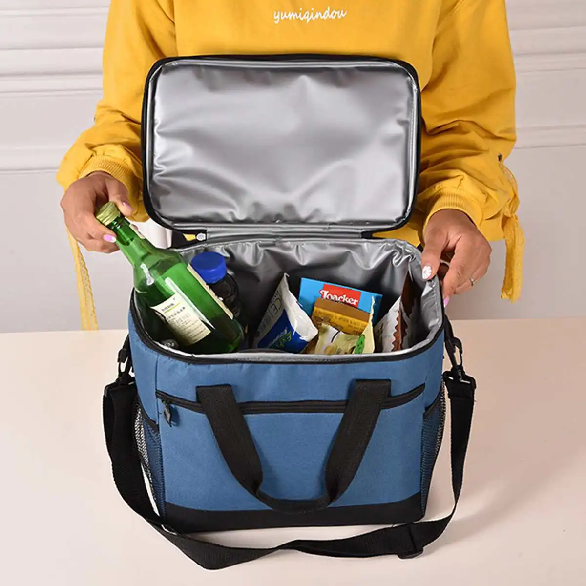 

35L Picnic Lunch Bags Portable Lunch Bag Canvas Thermal Food Bag picnic cooler box Functional Pattern Cooler Storage Container