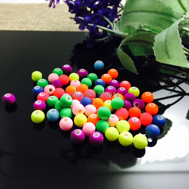 500 Pz Misto 6Mm Matte Fluorescenti Al Neon Perline Acrilico Distanziatore Della Sfera Rotonda Bead Perline Colorate Palla Perline Granos De Acrilico