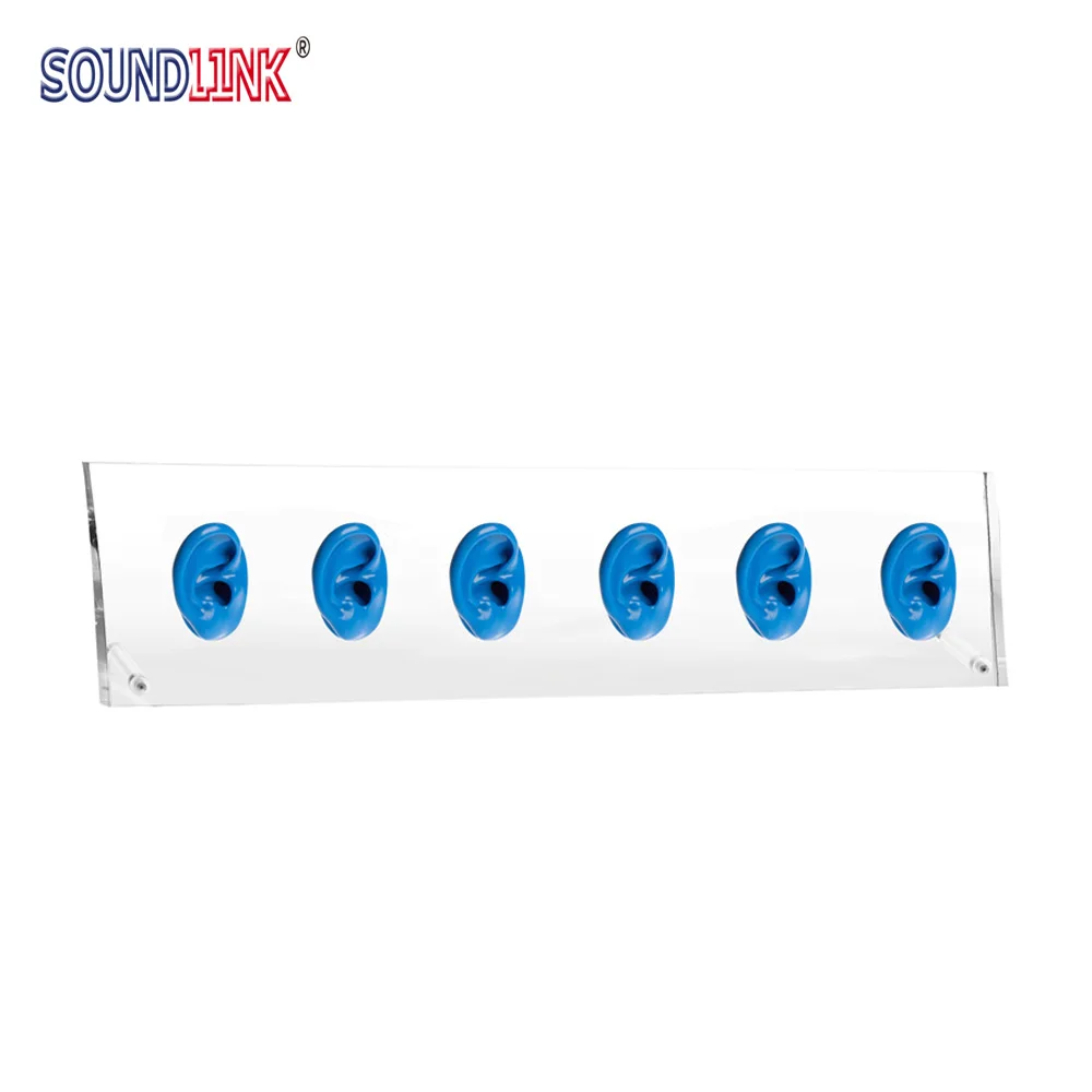 

Acrylic Display with Six Silicone Ear Models for Display Hearing Aids Jewelry In-ear Monitor IEMs